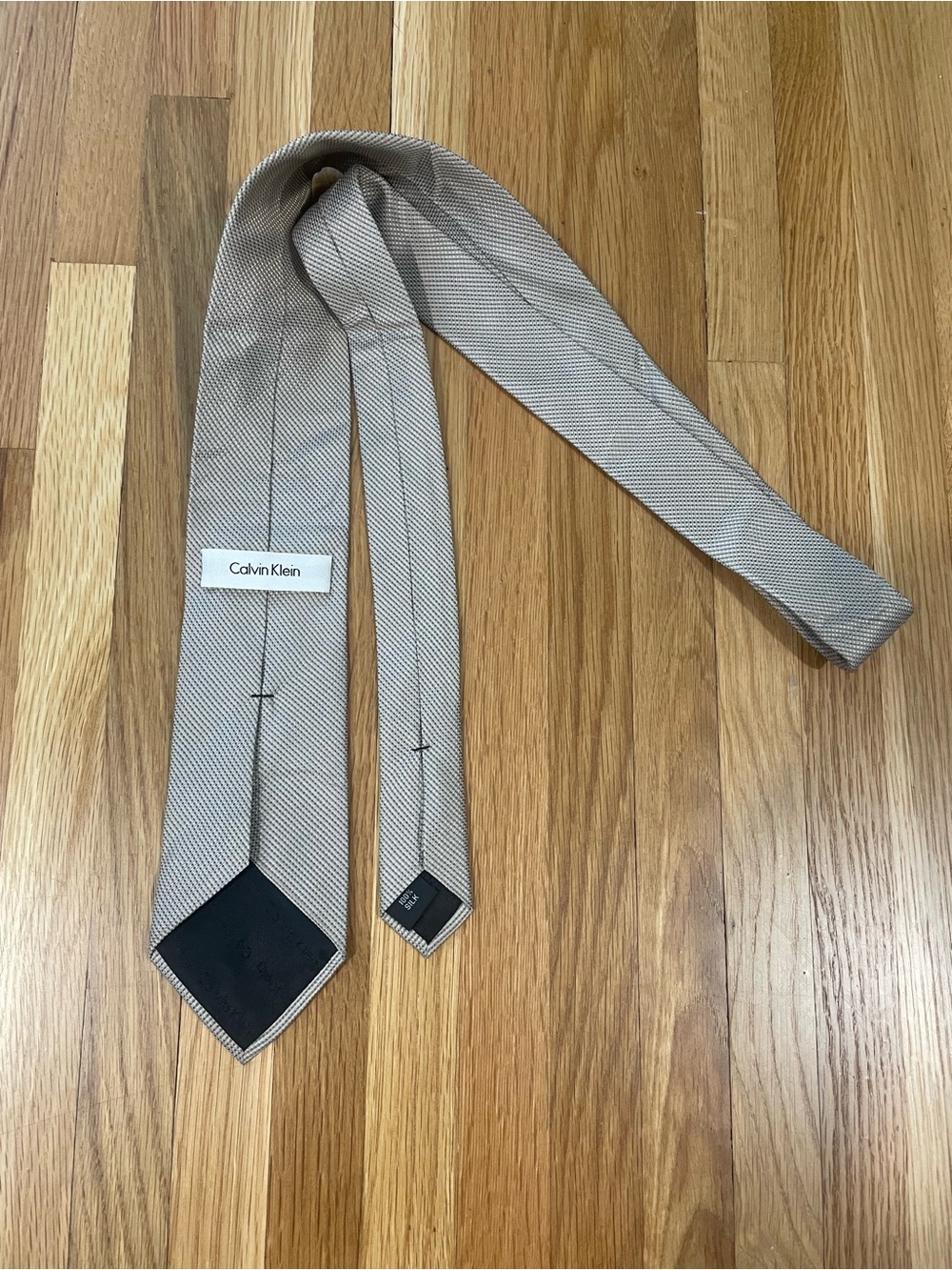 Calvin Klein Light Beige Silk Tie